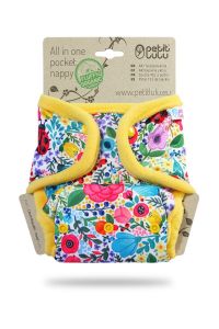 Bloementuin pocketluier Petit Lulu drukknoopjes