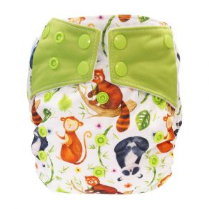 Panda All in One luier Blümchen Drukknoopjes