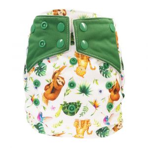 Sloth All in One luier Blümchen Drukknoopjes