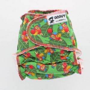 Papegaai Anavy One Size luier met drukknoopjes