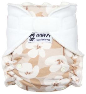 Beige Bloemen One Size bamboeluier met klittenband