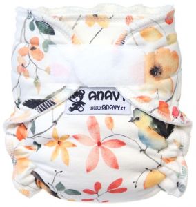 Anavy newborn luier Tuinvogels met klittenband