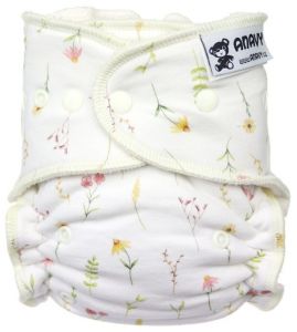 Bloemen Plukken One Size bamboeluier Anavy met drukknoopjes