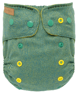 Green Herringbone One size plus Puppi wolbroek drukknoopjes