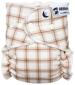 Geruit (beige) Anavy Maxi/Night drukknoopjes