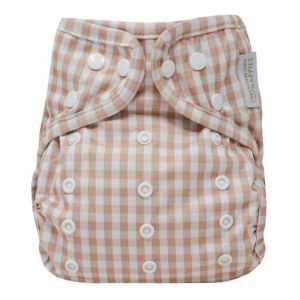 Stone Gingham wrap One Size Modern Cloth Nappies
