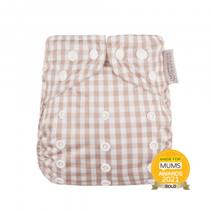 Stone Gingham AIO One Size luier Modern Cloth Nappies