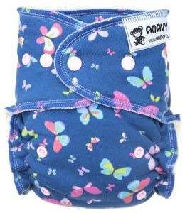 Vlinders One Size bamboeluier Anavy met drukknoopjes