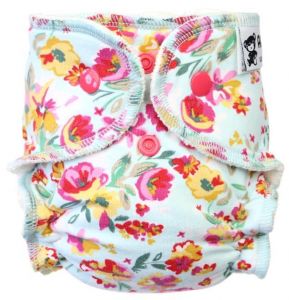 Anavy Newborn luier Bloemen Lichtblauw drukknoopjes