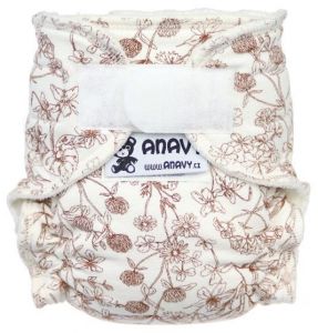 Anavy newborn luier Veldbloemen (naturel) met klittenband